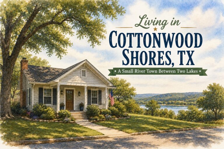 Living in Cottonwood Shores, TX: A Small River Town Between Two Lakes