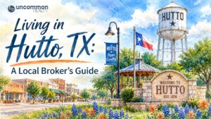 I get a lot of questions about Hutto from buyers who found it on a map, heard the name from a coworker headed to Samsung's plant in Taylor, or noticed a hippo logo somewhere and wanted to know what that was about. Hutto doesn't get talked about as much as Round Rock or Georgetown, but it's grown into one of the more significant suburbs on the northeast side of the Austin area, and I think it deserves a real explanation instead of a listings page. This is that explanation.