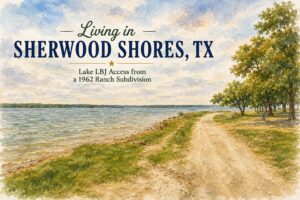 Living in Sherwood Shores, TX: Lake LBJ Access from a 1962 Ranch Subdivision