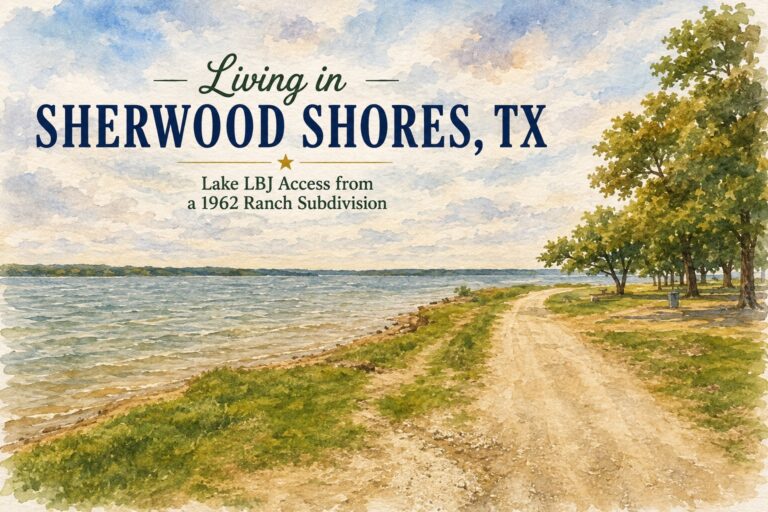 Living in Sherwood Shores, TX: Lake LBJ Access from a 1962 Ranch Subdivision