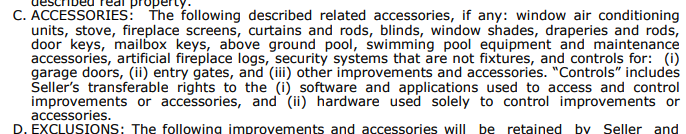 accessories in the contract
