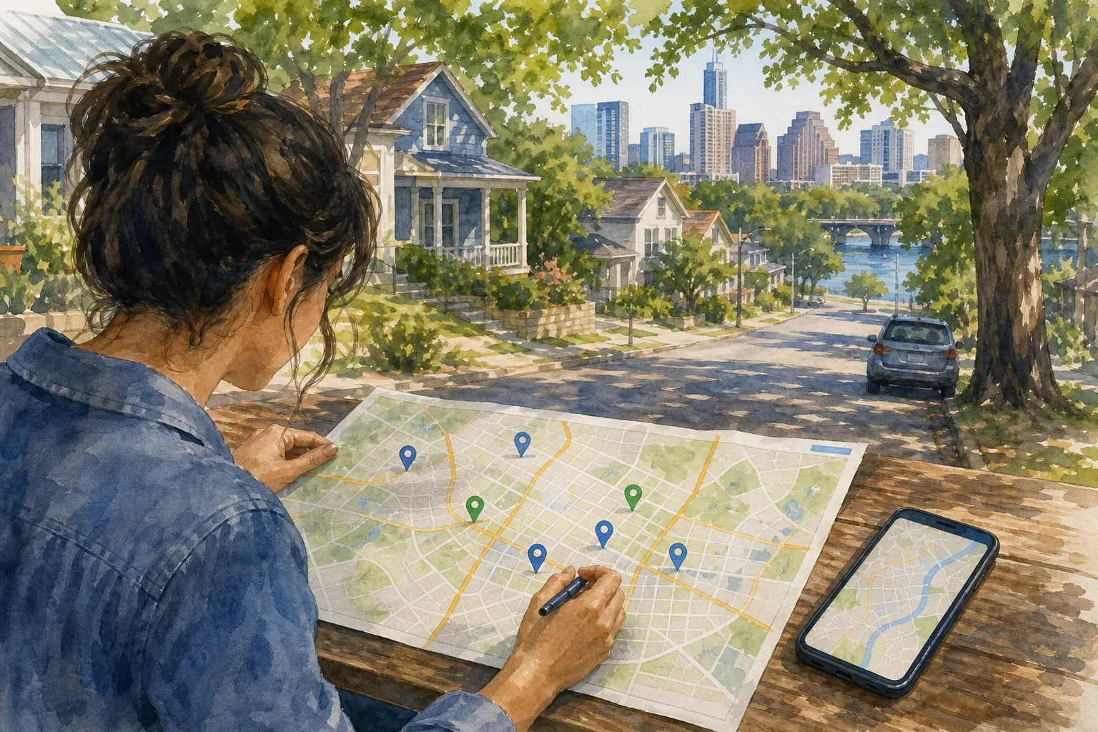 how to find Austin open houses on a map