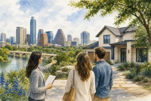 Editorial illustration for Austin Real Estate Agents for Buyers and Sellers