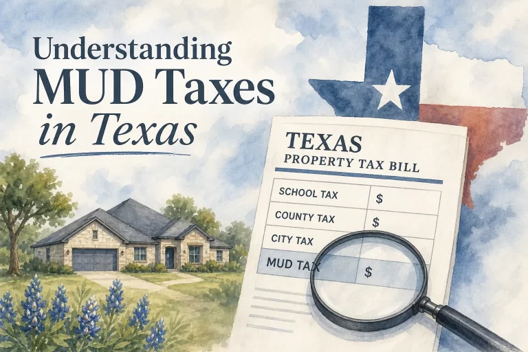 Texas property tax bill with MUD line item.