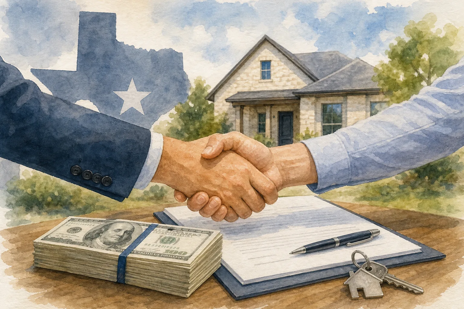 Earnest money deposit concept in Texas real estate