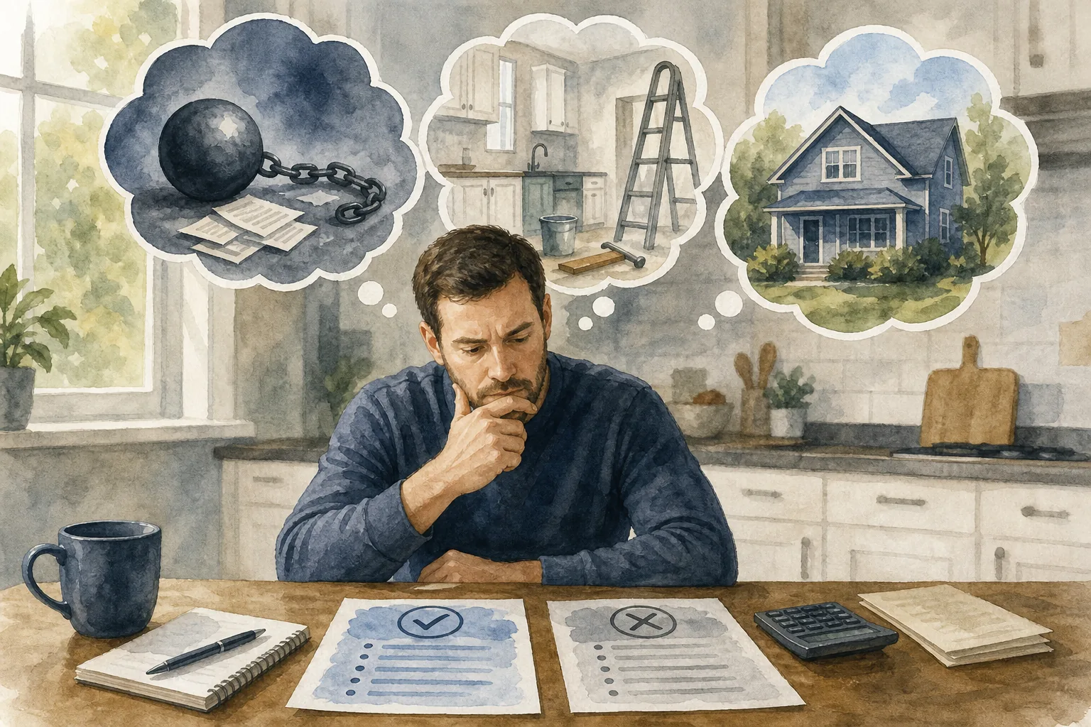 cash-out refinance benefits and risks watercolor