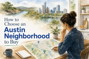 Austin Texas neighborhood home buying map for first-time buyers.