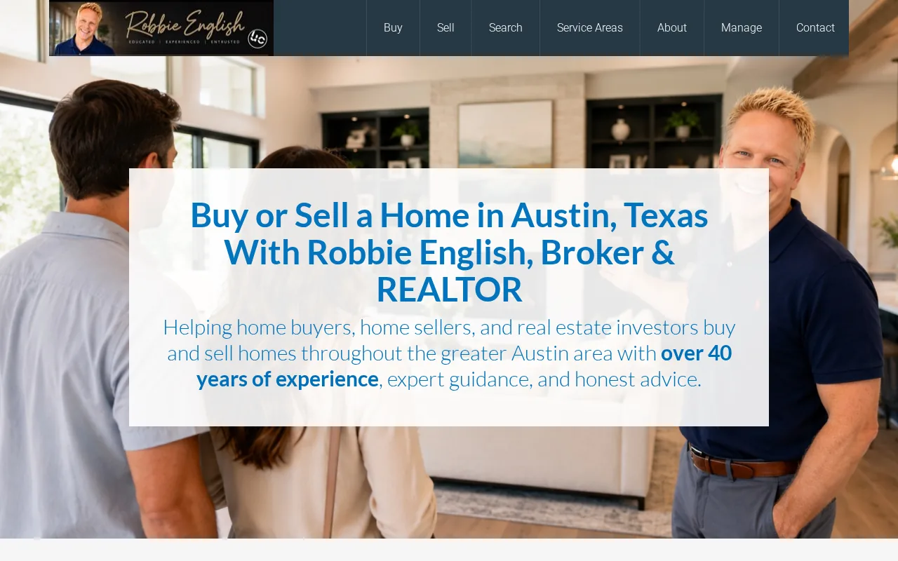 Robbie English: visual reference for 1. Robbie English, REALTOR — Deep Experience, Honest Guidance, and Real Austin Roots