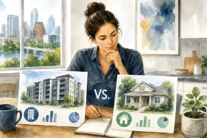 Austin Texas condo versus single-family home cost comparison.