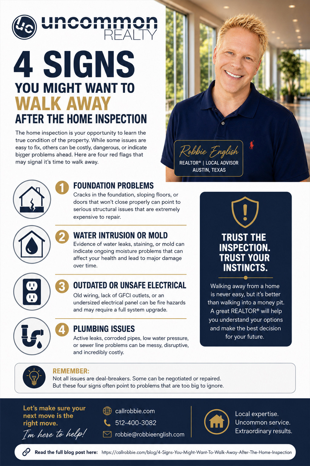 4 Signs You Might Want To Walk Away After The Home Inspection Infographic