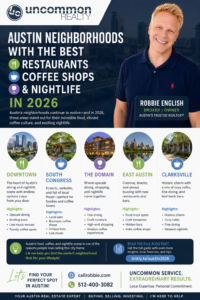 Austin Neighborhoods With the Best Restaurants, Coffee Shops & Nightlife in 2026 Infographic