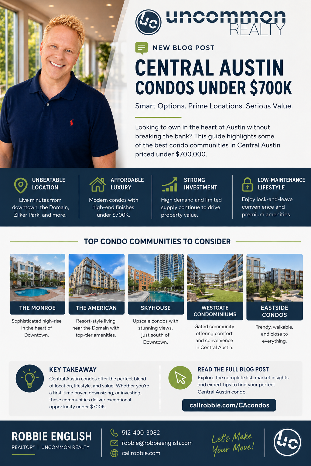 Central Austin Condos Under $700K Infographic