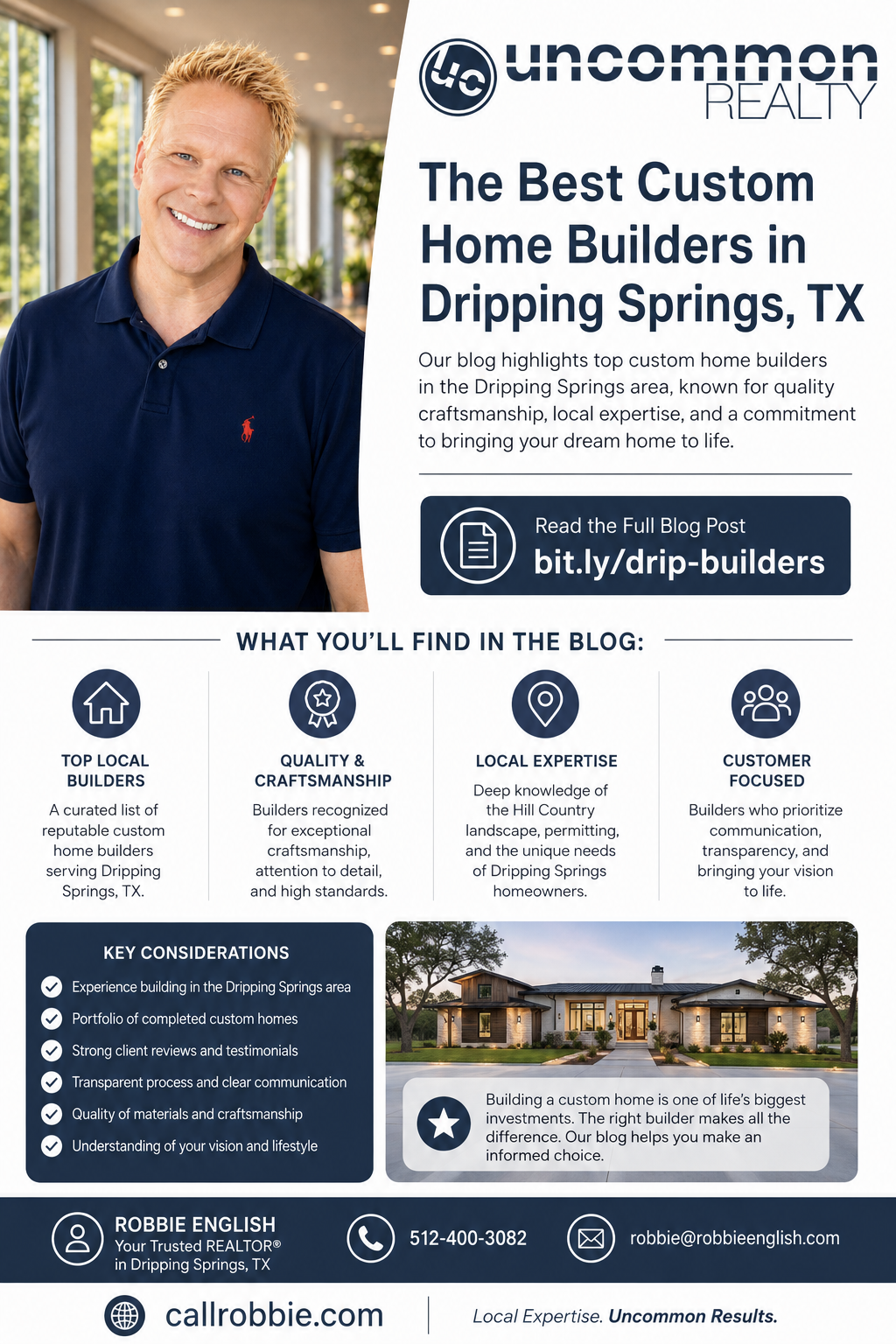 The Best Custom Home Builders in Dripping Springs TX Infographic