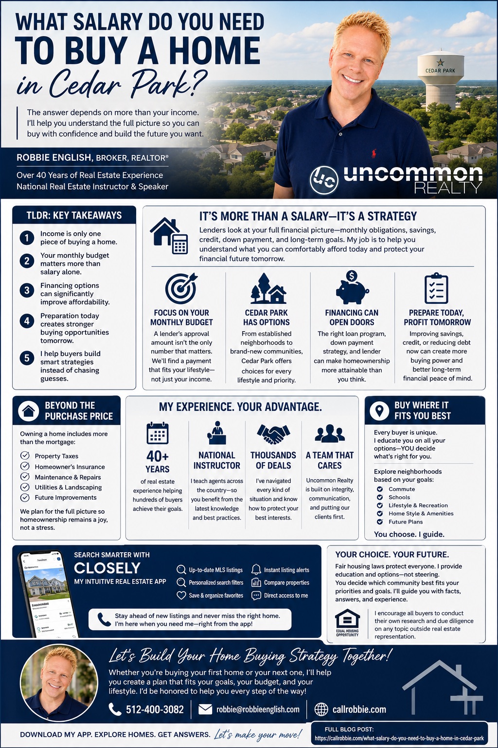 What Salary Do You Need to Buy a Home in Cedar Park? Infographic