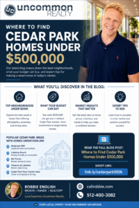 Where to Find Cedar Park Homes Under $500,000 Infographic