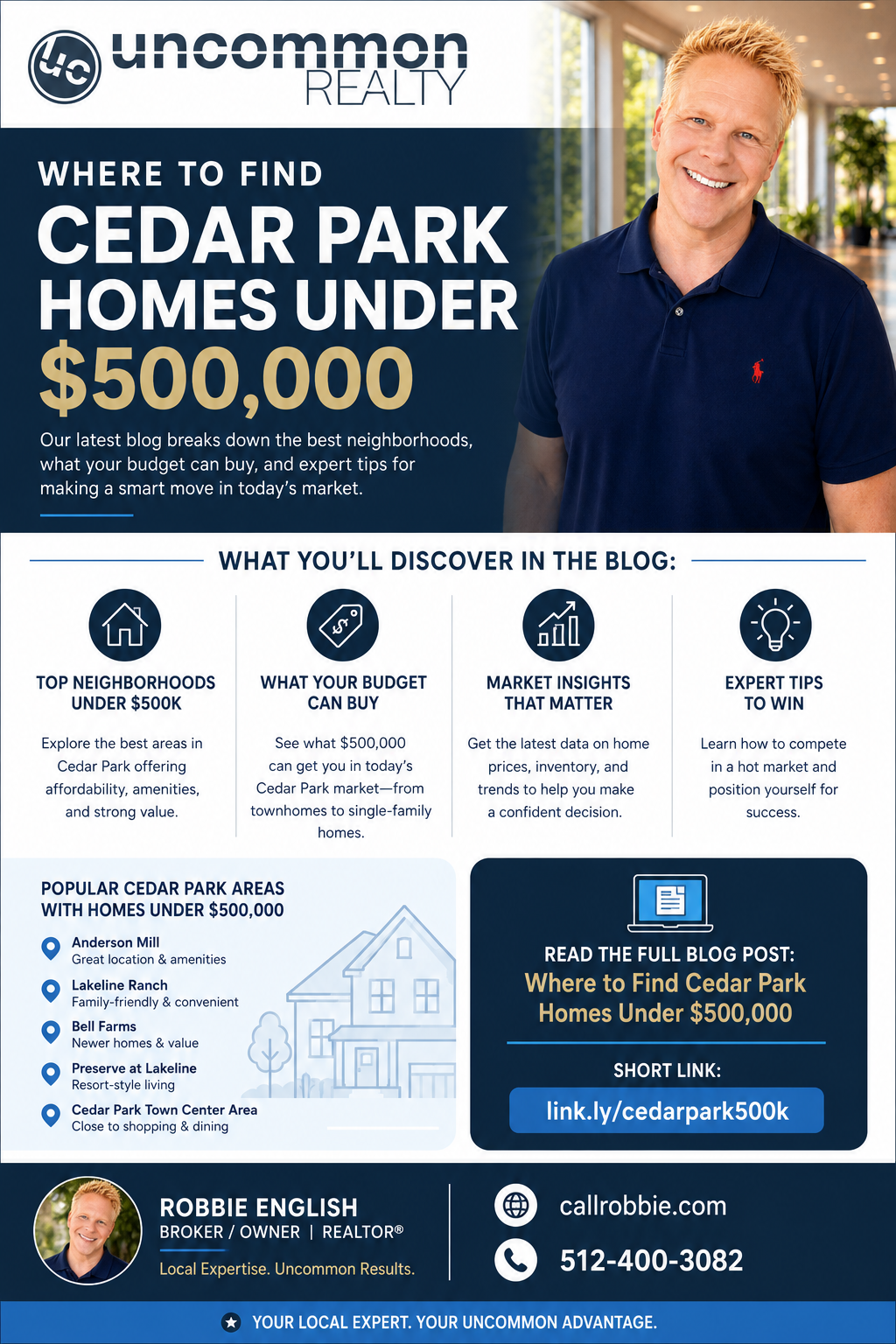 Where to Find Cedar Park Homes Under $500,000 Infographic