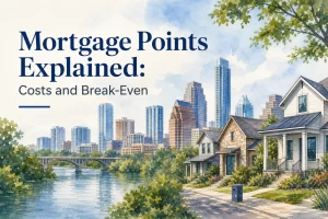 Mortgage points explained costs savings and break-even in Austin Texas.