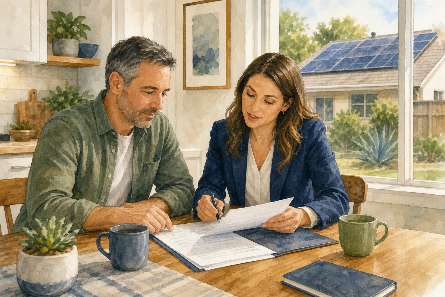 Preparing solar panel disclosures and listing information for an Austin home sale.
