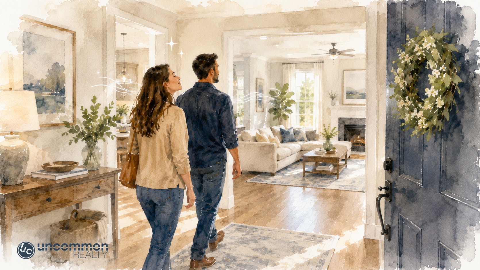 walking through a home showing