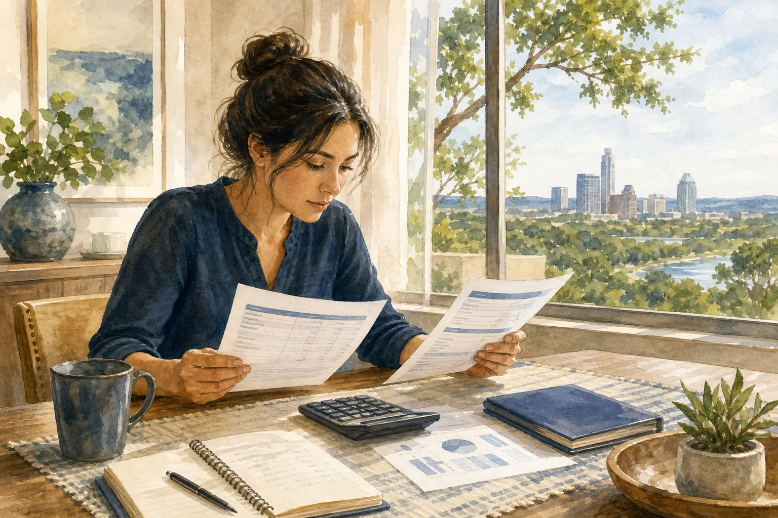 Estimating Austin property taxes and homeowners insurance for a monthly PITI payment.