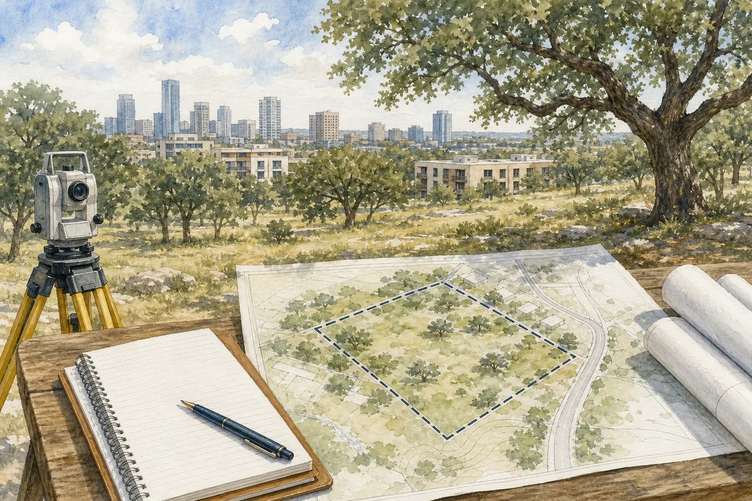 Ordering a title survey for a proposed parcel in Austin Texas.